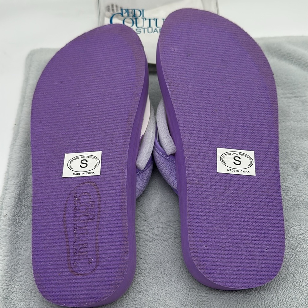 Pedi Couture Alan Stuart New York Spa Sandals Size S — Pastel Lilac Purple - Picture 4 of 7